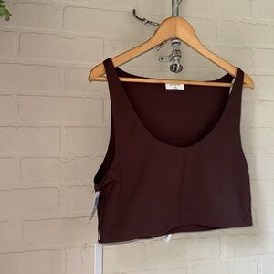 Babaton Contour Cropped Tank NEW xxl stretch coffee bean brown aritzia